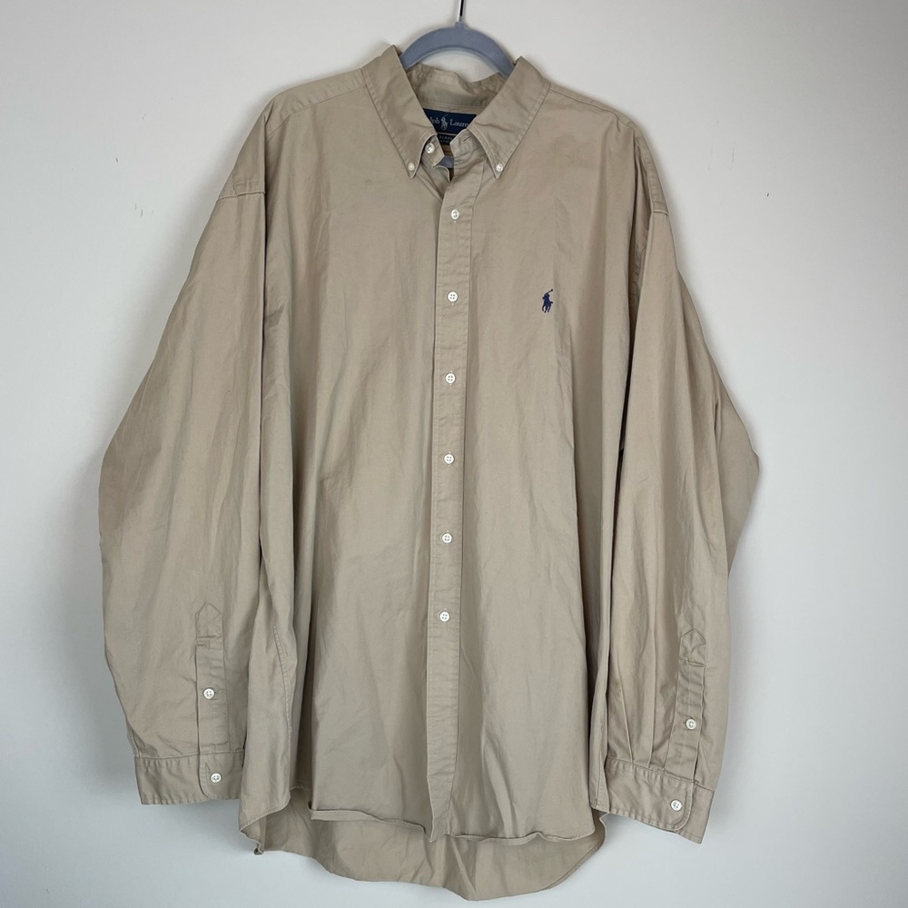 Ralph Lauren 100% Cotton Button Down Long Sleeve Shirt Sz XXL